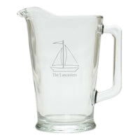 Thumbnail for Personalized Glass Pitcher, Choose from 5 Nautical Designs Serving Pitchers & Carafes Nautical Living Sailboat  