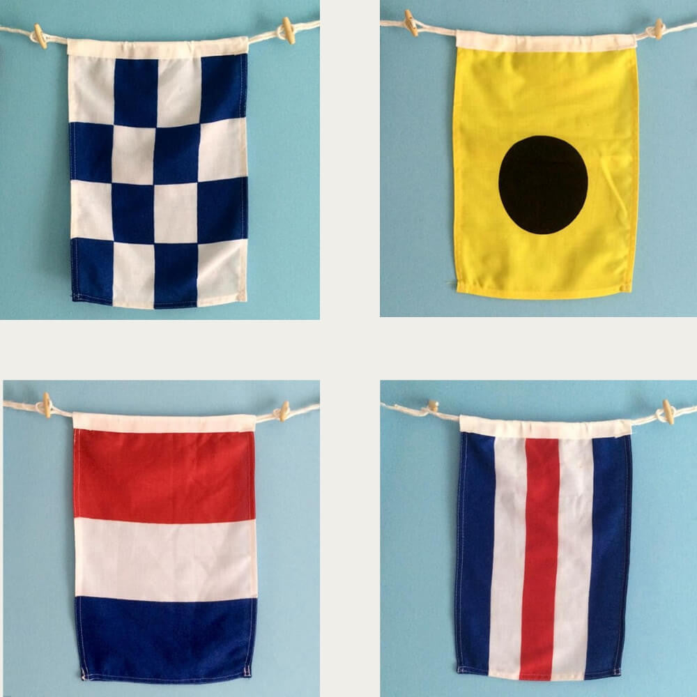 Nautical Flags, A-Z, 0-9, Maritime Signal Flags Decor New England Trading Co   