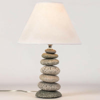 Thumbnail for Stacked Stone Lamp, Handcrafted from Beach & River Rocks Lamps New England Trading Co   