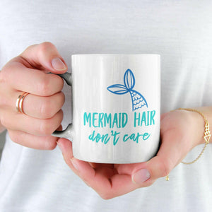 Mermaid Hair Don't Care Ceramic Beach Coffee Mug Mugs New England Trading Co   