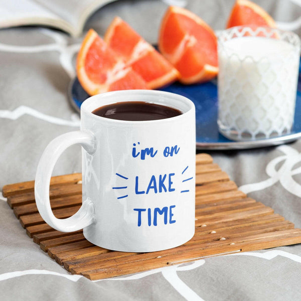 I'm On Lake Time Ceramic Beach Coffee Mug Mugs New England Trading Co   