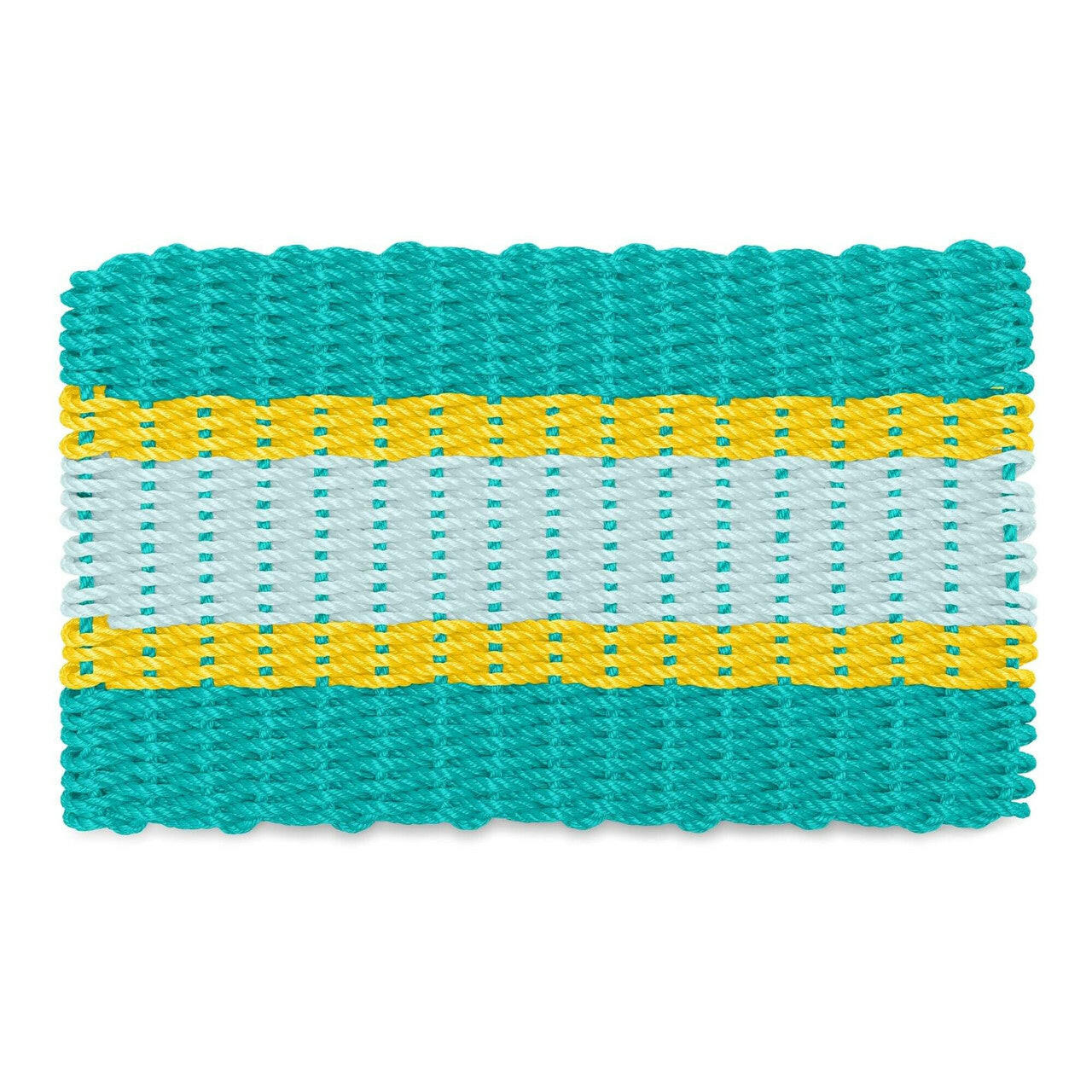 Lobster Rope Doormats, Outdoor Door Mats, Wicked Good Door Mats Made in Maine, Teal, Yellow, Seafoam