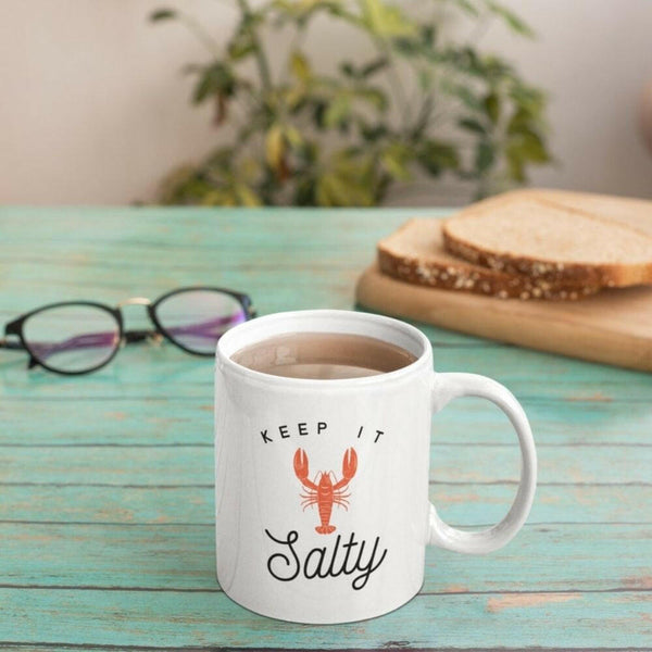 Keep It Salty Ceramic Beach Coffee Mug Mugs New England Trading Co   