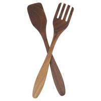 Thumbnail for Wooden Salad Servers, Fork and Paddle, 14