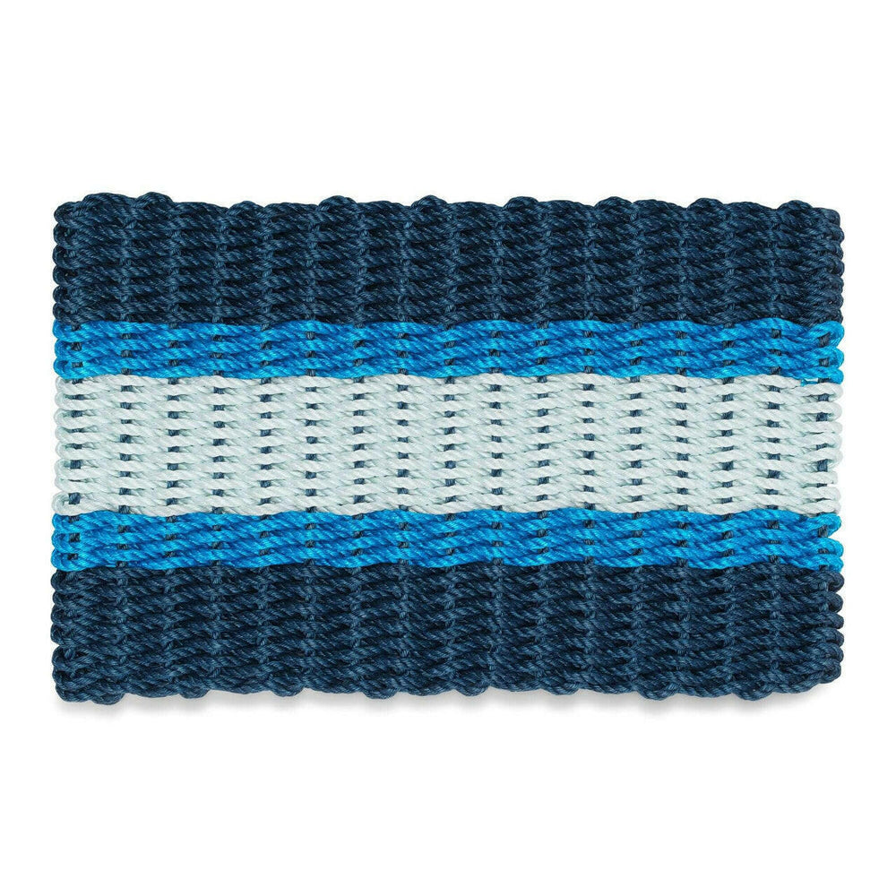 Lobster Rope Doormats, Outdoor Door Mats, Wicked Good Door Mats Made in Maine, Navy, Light Blue, Seafoam