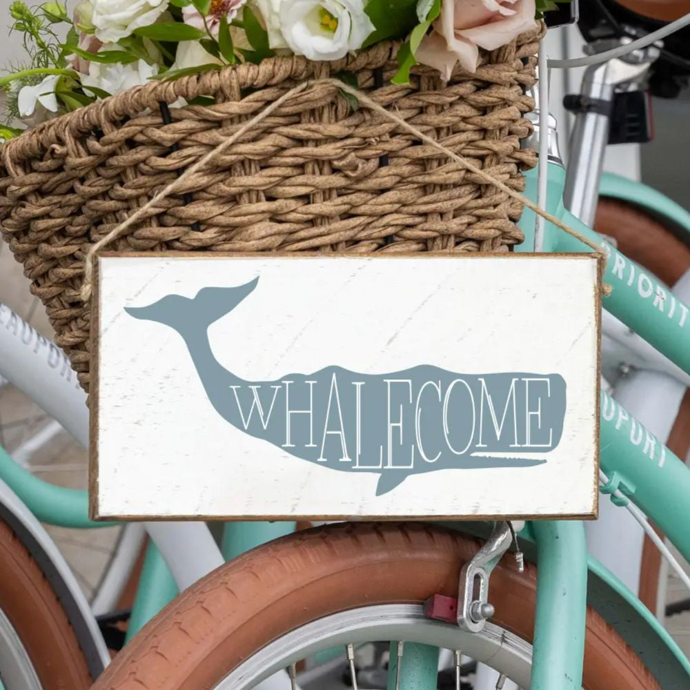 "Whalecome" Welcome Sign Decor New England Trading Co   