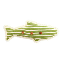 Thumbnail for Fish Shaped Pillow, Green Stripes Throw Pillows New England Trading Co   