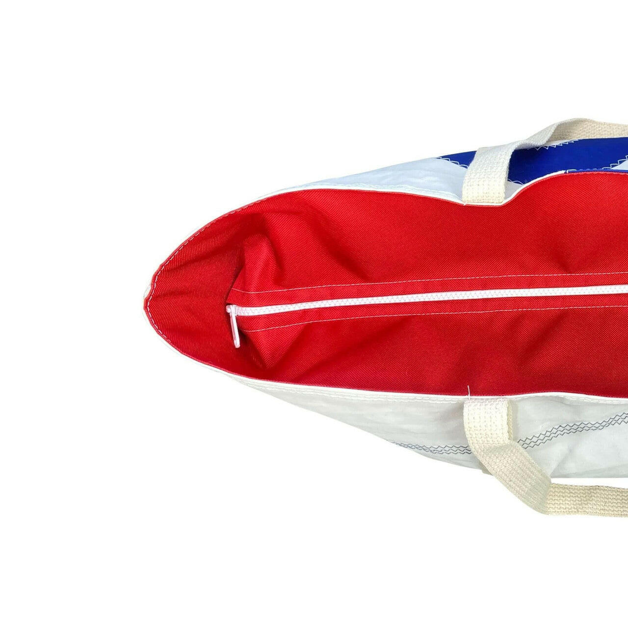 Recycled Sail Bag, Tote Bag Handmade from Sails, Blue & Red Handbags New England Trading Co   