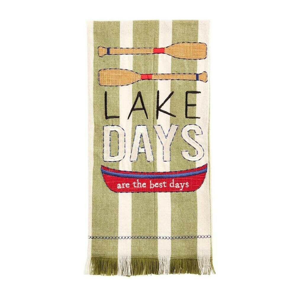 Lake Inspired Applique Hand Towels Kitchen Towels New England Trading Co Lake Days are the Best Days  