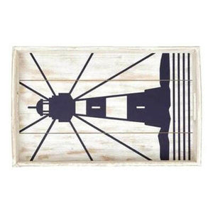 Lighthouse Wooden Serving Tray Serving Trays New England Trading Co   