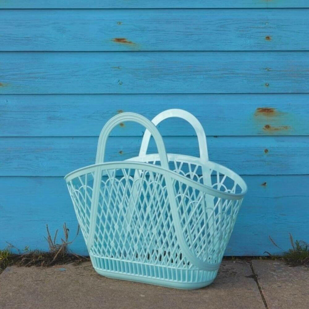 Custom Retro Vintage Eco-Friendly PVC Jelly Basket Tote Bag Beach