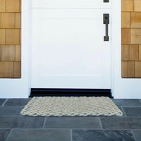 Thumbnail for Lobster Rope Doormats, Outdoor Door Mats, Wicked Good Door Mats Made in Maine, Silver & Dark Tan Double Weave, Front Door View