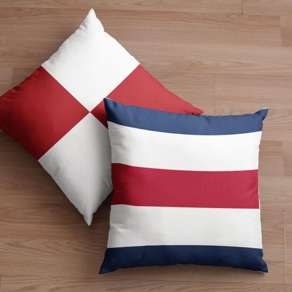 Nautical Signal Flag Pillows, Deluxe Cotton Twill, 20" x 20" Throw Pillows The New England Trading Company   