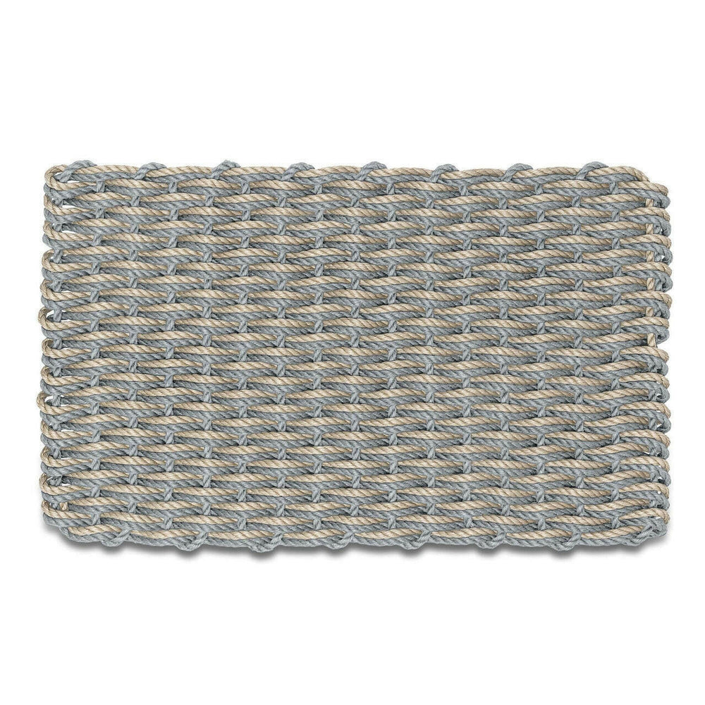 Lobster Rope Doormats, Outdoor Door Mats, Wicked Good Door Mats Made in Maine, Silver & Dark Tan Double Weave
