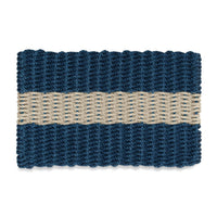 Thumbnail for Wicked Good Nautical Rope Doormat, Navy with Dark Tan Stripe Door Mats Wicked Good Doormat   