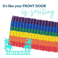 Thumbnail for Lobster Rope Doormats, Outdoor Door Mats, Wicked Good Door Mats Made in Maine, Rainbow Stripe, Summer Theme