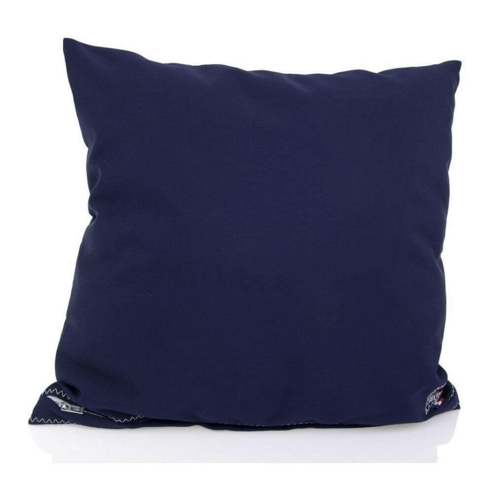 Recycled Sail Pillow, Navy Blue and Red, 20" x 20" Throw Pillows New England Trading Co   