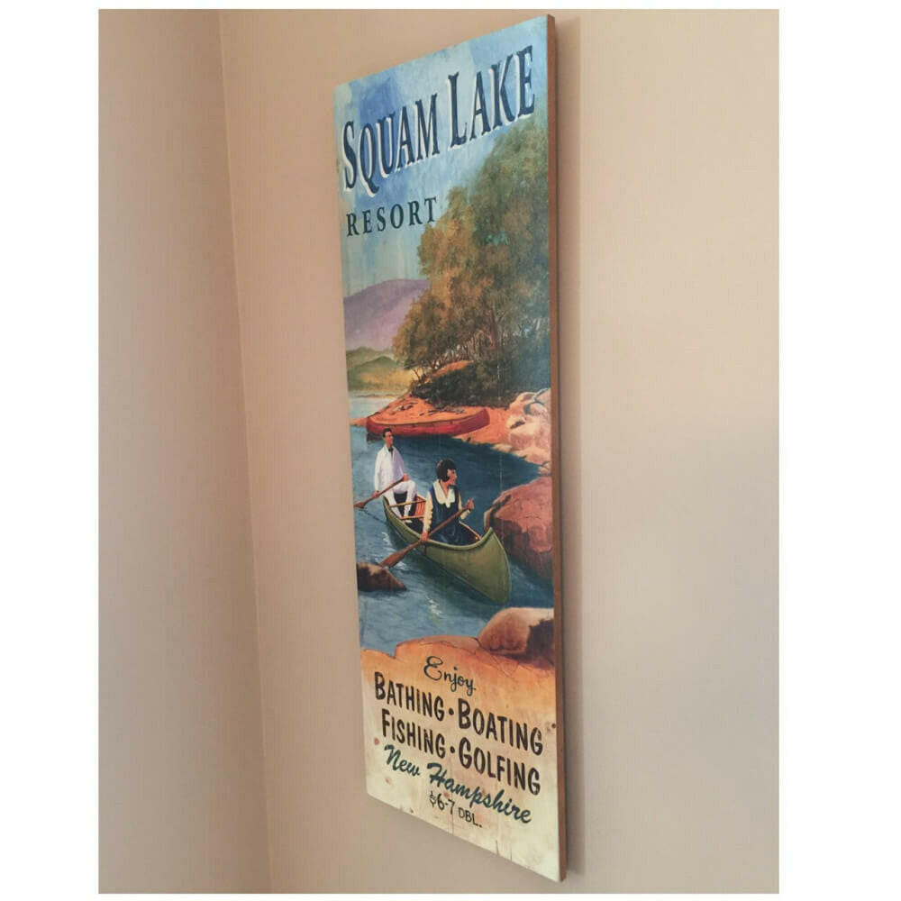 Custom Vintage Wood Plank Nautical Sign, Lake Resort Posters, Prints, & Visual Artwork New England Trading Co   