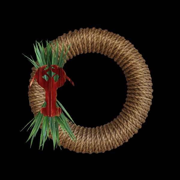 The Hampton Rope Wreath, 19" - 20" Wreaths & Garlands New England Trading Co Manila/Manila Red Lobster/Sea Grass 