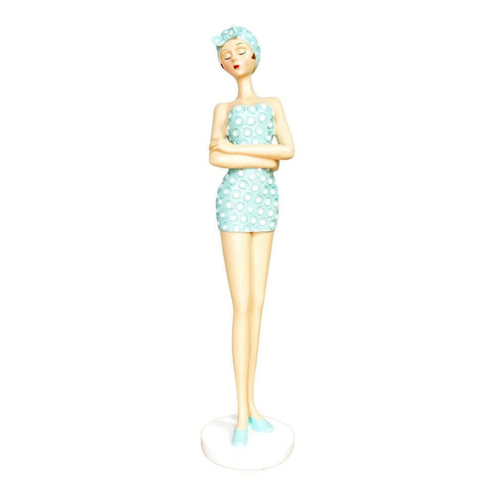 Vintage Beach Lady Standing Figurine Decor New England Trading Co   