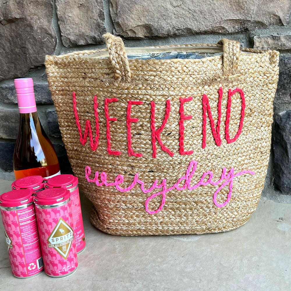 Straw Cooler Tote