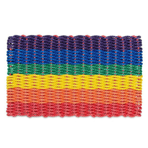 Lobster Rope Doormats, Outdoor Door Mats, Wicked Good Door Mats Made in Maine, Rainbow Stripe