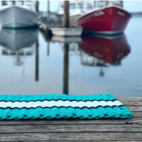 Thumbnail for Lobster Rope Doormats, Outdoor Door Mats, Wicked Good Door Mats Made in Maine, Teal, Navy, Seafoam, at Wells Harbor