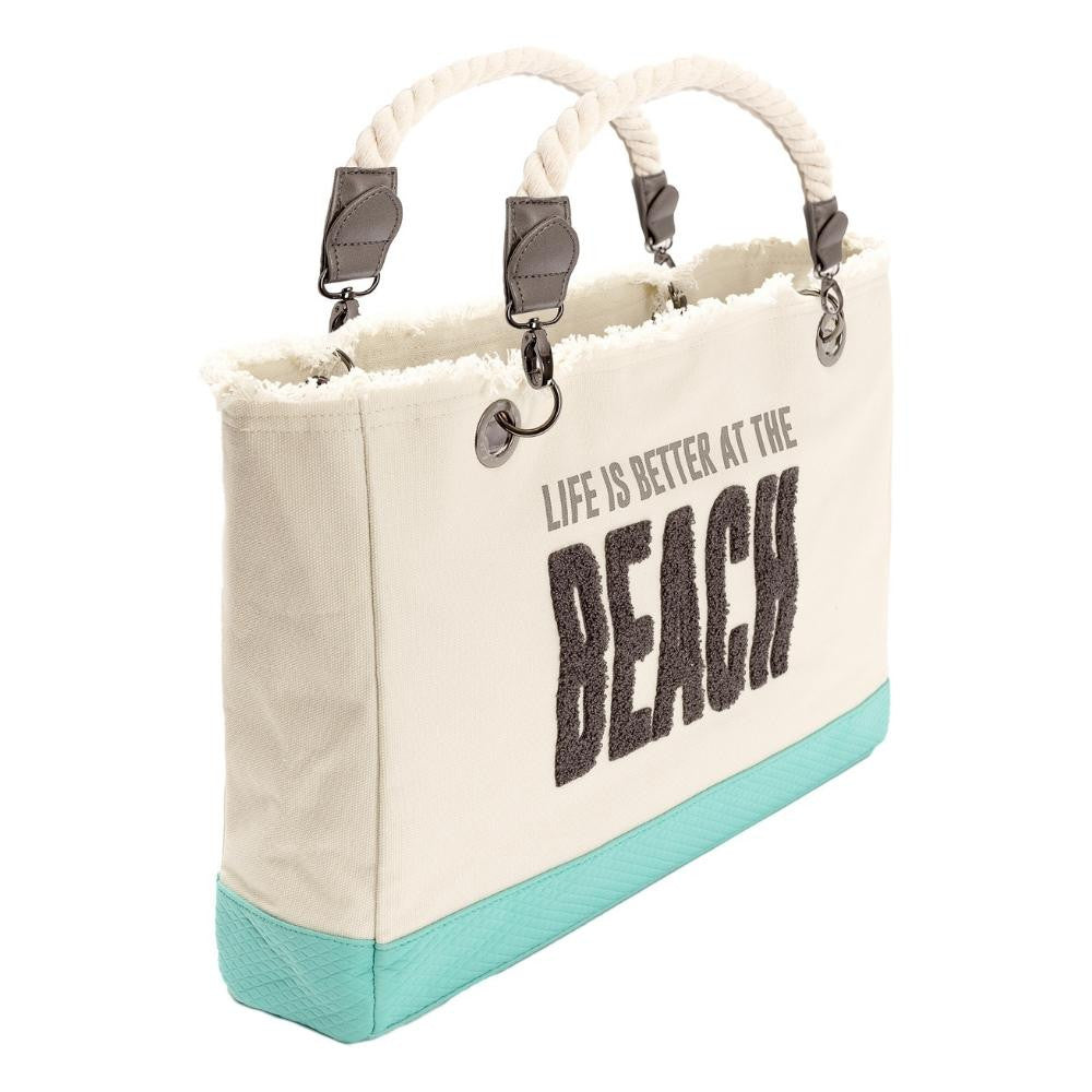 Life is Better At the Beach Canvas Tote Bag Shopping Totes New England Trading Co   