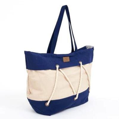 Canvas Sailor Tote Bag with Rope Detail Shopping Totes New England Trading Co   