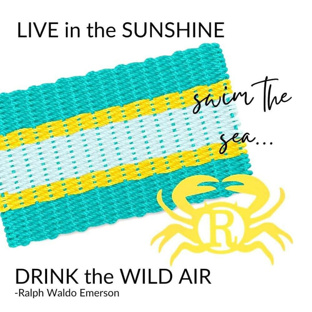 Lobster Rope Doormats, Outdoor Door Mats, Wicked Good Door Mats Made in Maine, Teal, Yellow, Seafoam, With Monogram