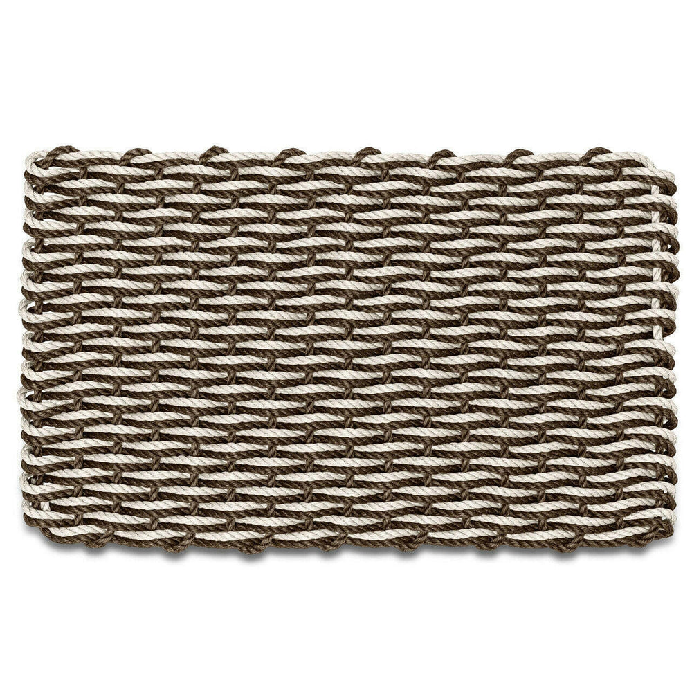 Lobster Rope Doormats, Outdoor Door Mats, Wicked Good Door Mats Made in Maine, Mocha & Light Tan Double Weave
