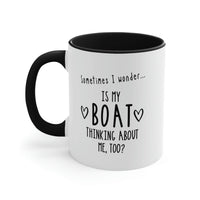 Thumbnail for Is My Boat Thinking About Me Too Ceramic Coffee Mug, 5 Colors Mugs New England Trading Co Black  