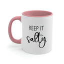 Keep It Salty Ceramic Beach Coffee Mug, 5 Colors Mugs New England Trading Co Pink  