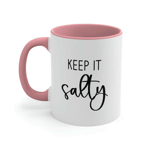 Keep It Salty Ceramic Beach Coffee Mug, 5 Colors Mugs New England Trading Co Pink  