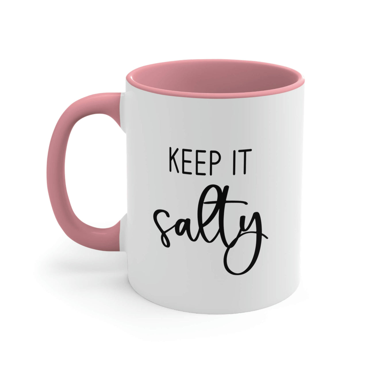 Keep It Salty Ceramic Beach Coffee Mug, 5 Colors Mugs New England Trading Co Pink  