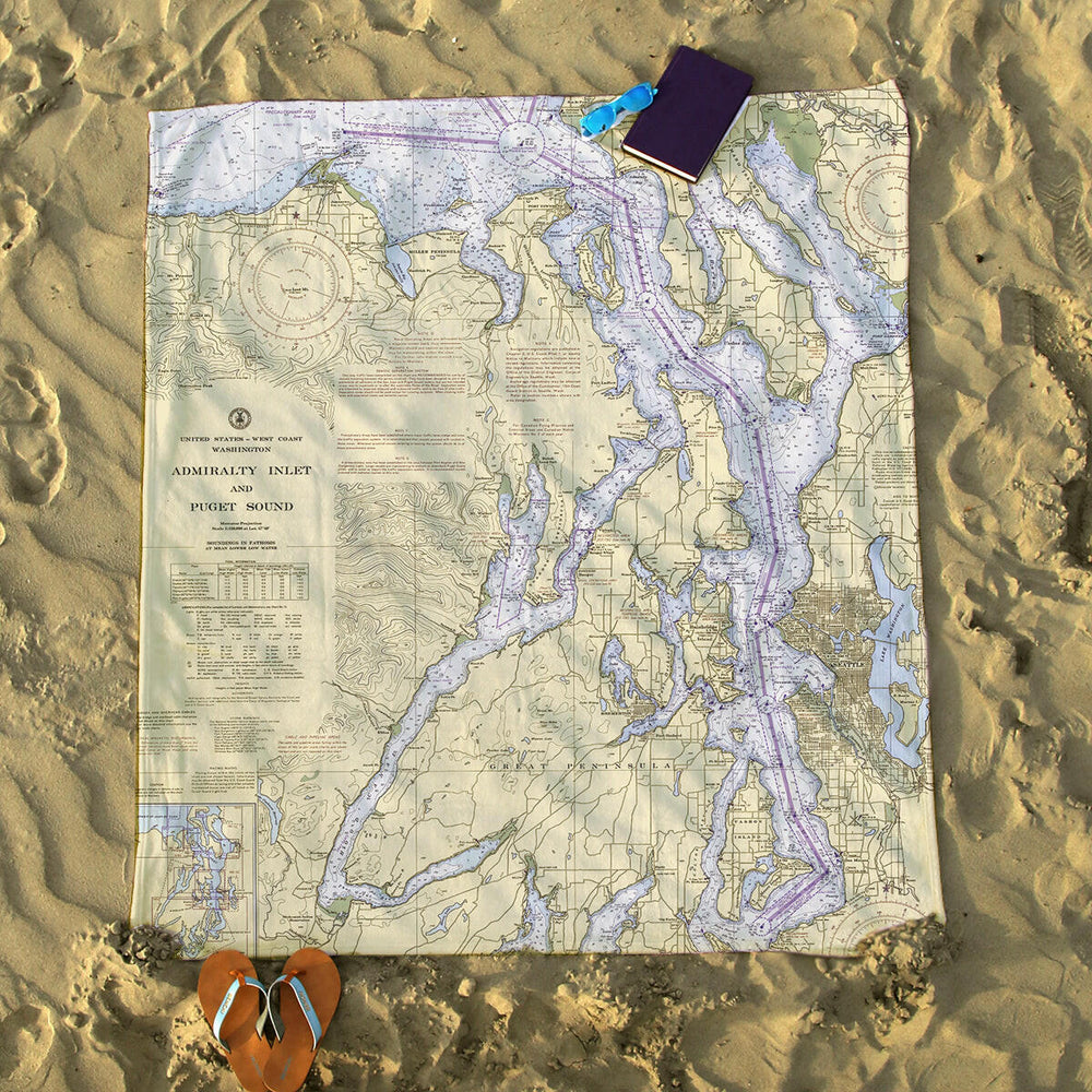 Nautical Chart Blanket, Locations in Washington