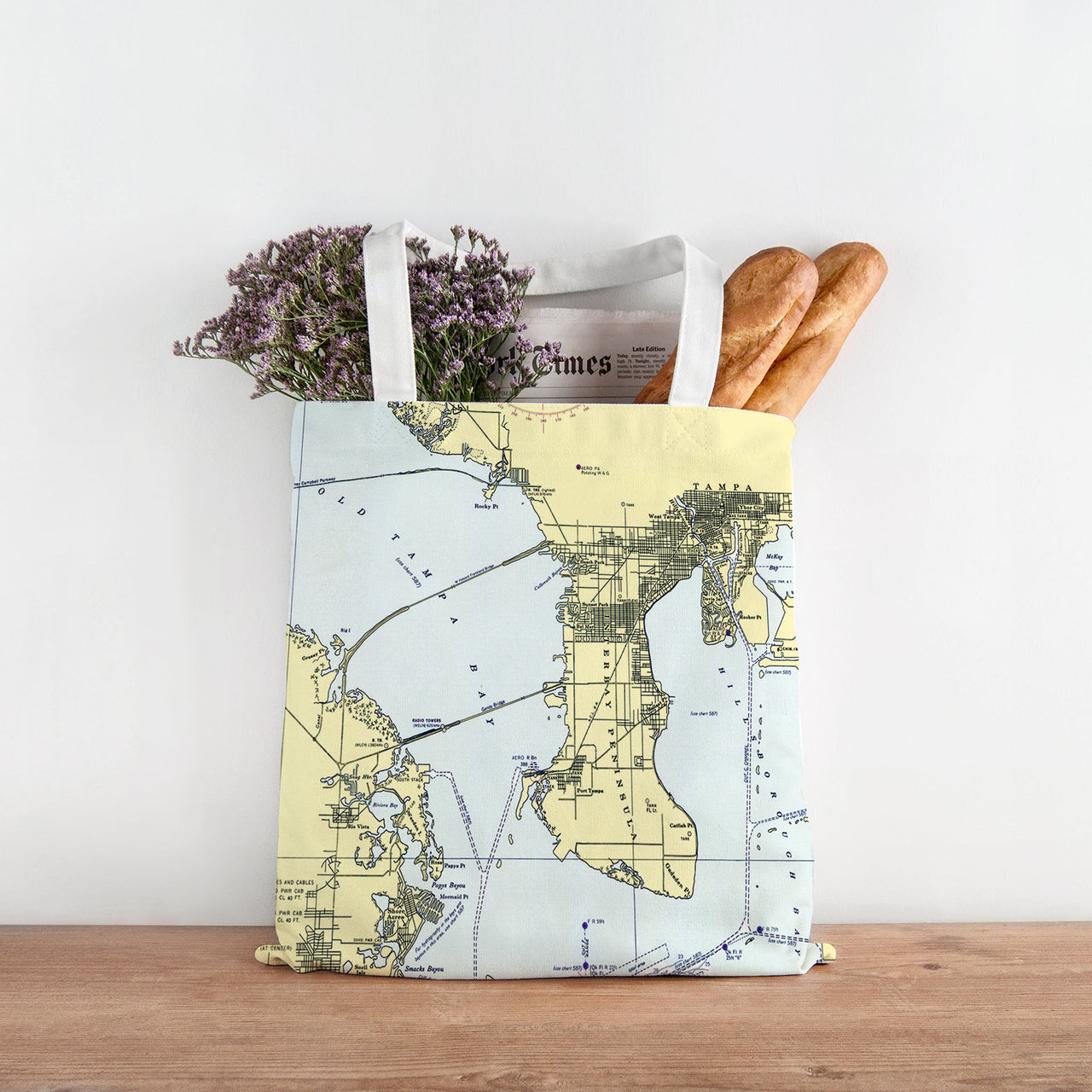 Nautical Chart Tote Bags, Florida Coastal Maps