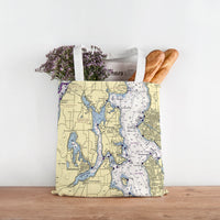 Thumbnail for Nautical Chart Tote Bag, Locations in Washington