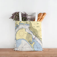 Thumbnail for Nautical Chart Tote Bag, Locations in California
