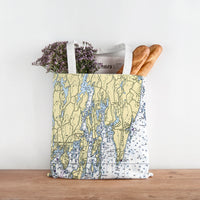 Thumbnail for Nautical Chart Tote Bag, Locations in Maine