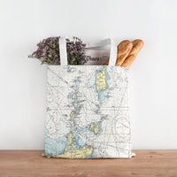 Thumbnail for Nautical Chart Tote Bag, Locations in Ohio