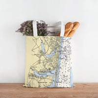 Thumbnail for Nautical Chart Tote Bag, Locations in New Jersey