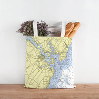 Thumbnail for Nautical Chart Tote Bags, New Hampshire Coastal Maps