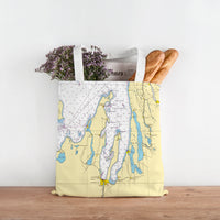 Thumbnail for Nautical Chart Tote Bag, Locations in Michigan