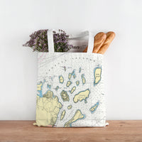 Thumbnail for Nautical Chart Tote Bag, Locations in Wisconsin